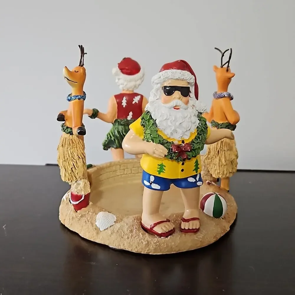 Yankee Candle Christmas Santa and Friends Hawaii Beach Candle Jar Holder